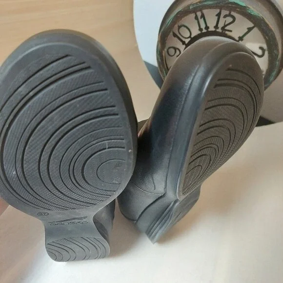 Dansko Ann Black Shoes Leather Size 37 (7) Support Walking Comfort Stretchy Mule - Picture 5 of 9